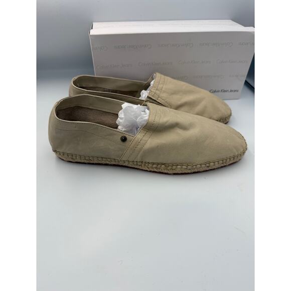 Calvin Klein Jeans Men’s Espadrilles Size 11.5 US "Charles" Beige Slip-On Shoes - Picture 4 of 9